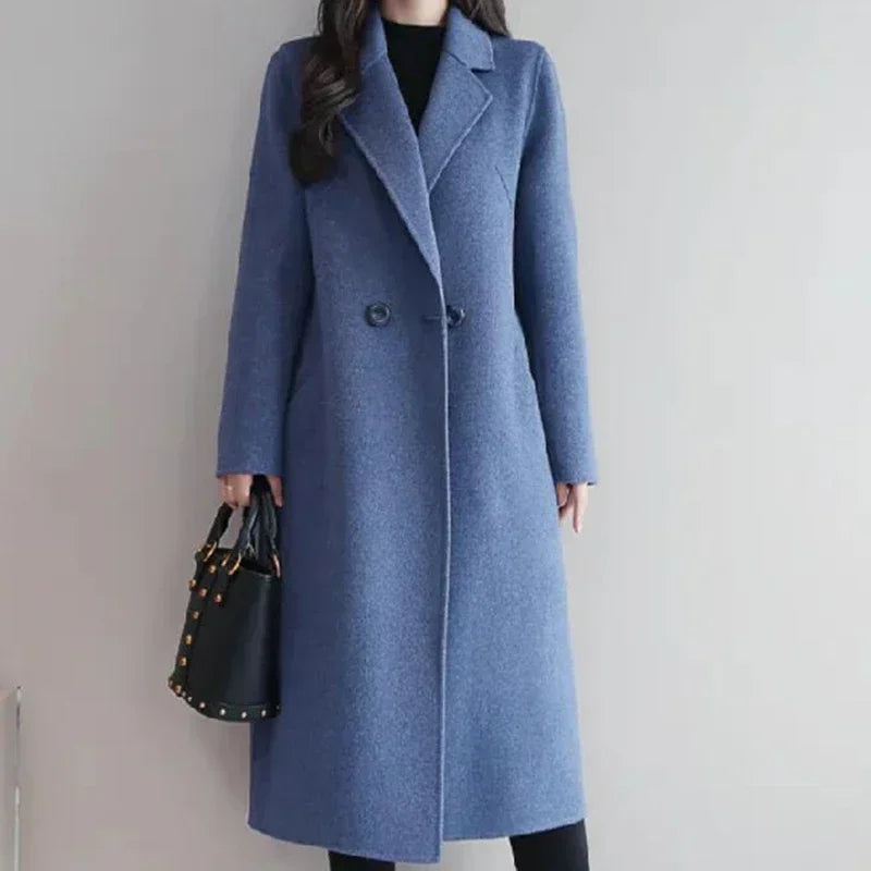 Winter Women Style  Beige Mid-Long Coat Jackets