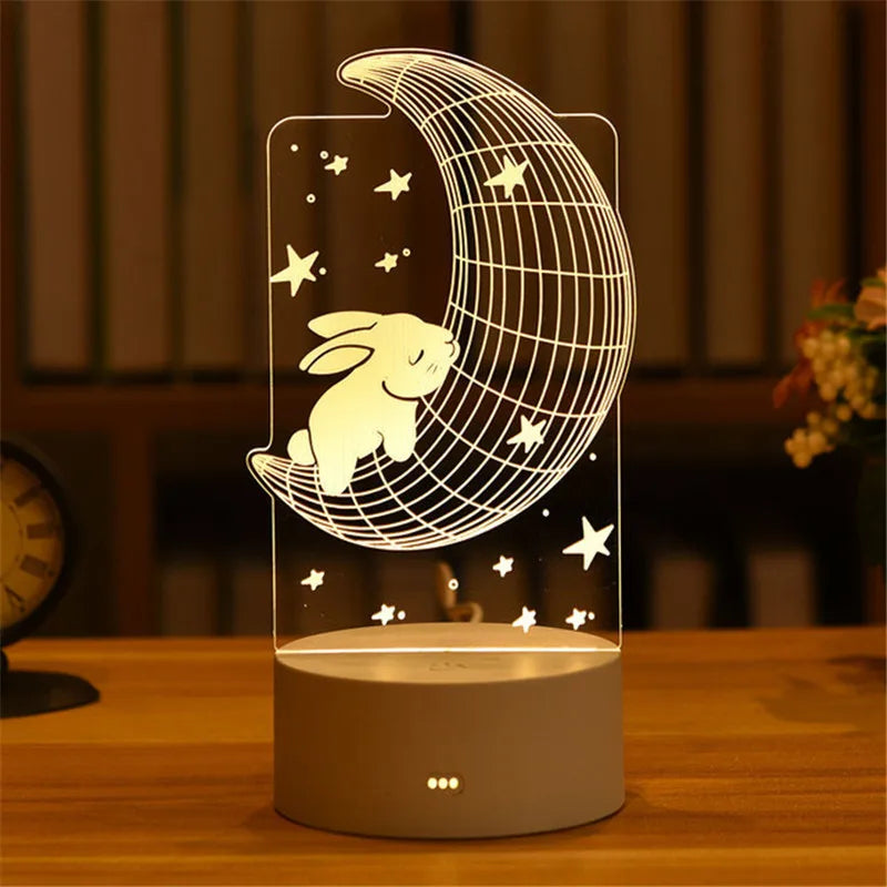 3D Lamp Acrylic USB LED