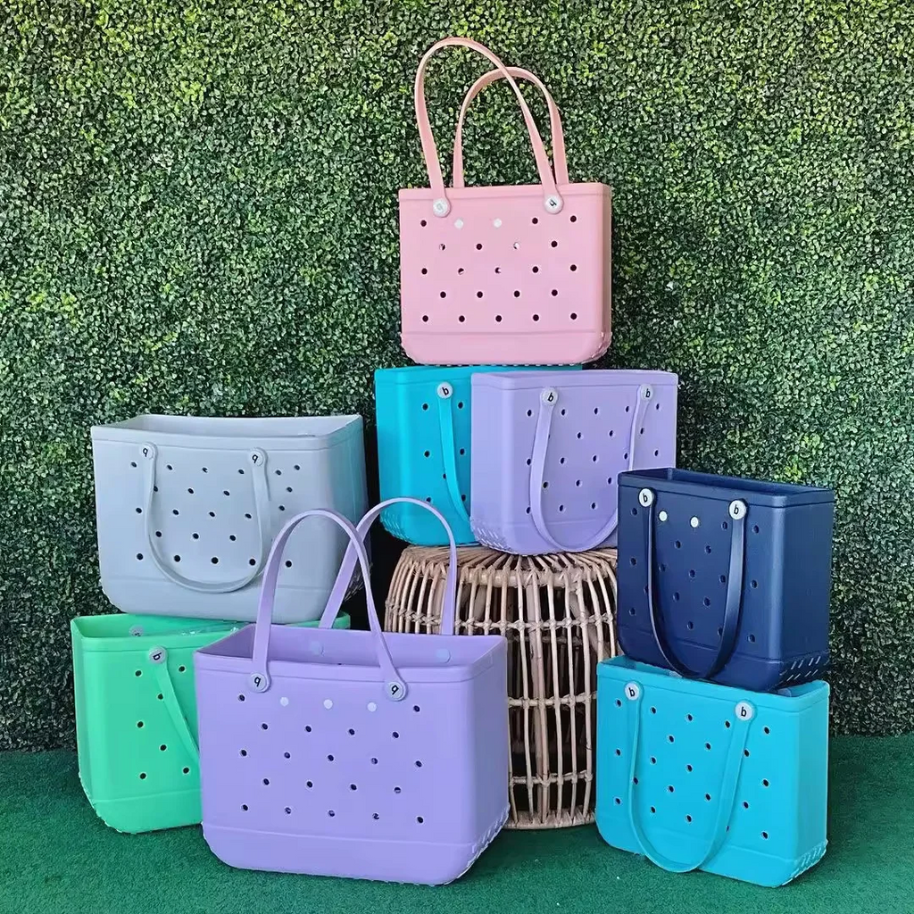 2025 EVA Beach bag XL Large Silicon Shoulder Beach bag Eva Waterproof Supermarket Shopping Travel Luxury Beach Bag