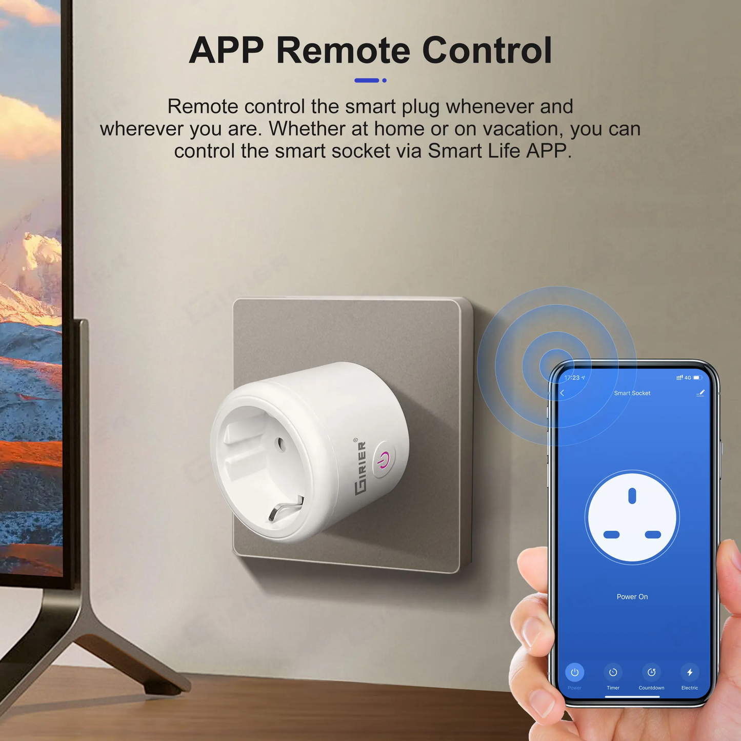 GIRIER Tuya ZigBee Smart Plug 20A Smart Home Steckdose EU 4200W mit Power Monitor Funktion Unterstützt Alexa Alice Hey Google