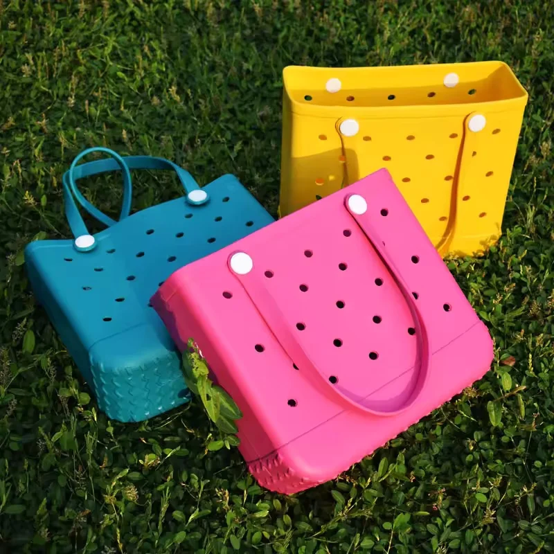 2025 EVA Beach bag XL Large Silicon Shoulder Beach bag Eva Waterproof Supermarket Shopping Travel Luxury Beach Bag