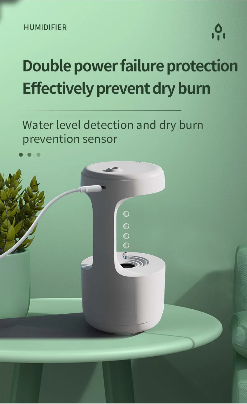 Anti gravity humidifier