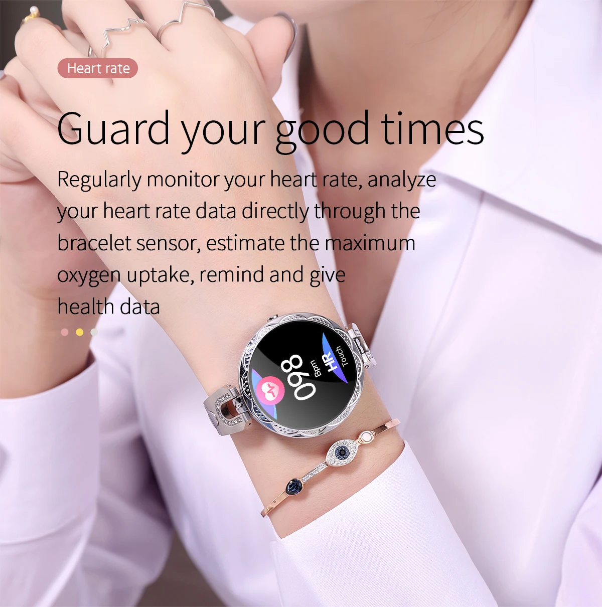 Mode frauen Smart Uhr Wasserdichte Tragbare Gerät Herz Rate Monitor Sport Smartwatch für Frauen Damen