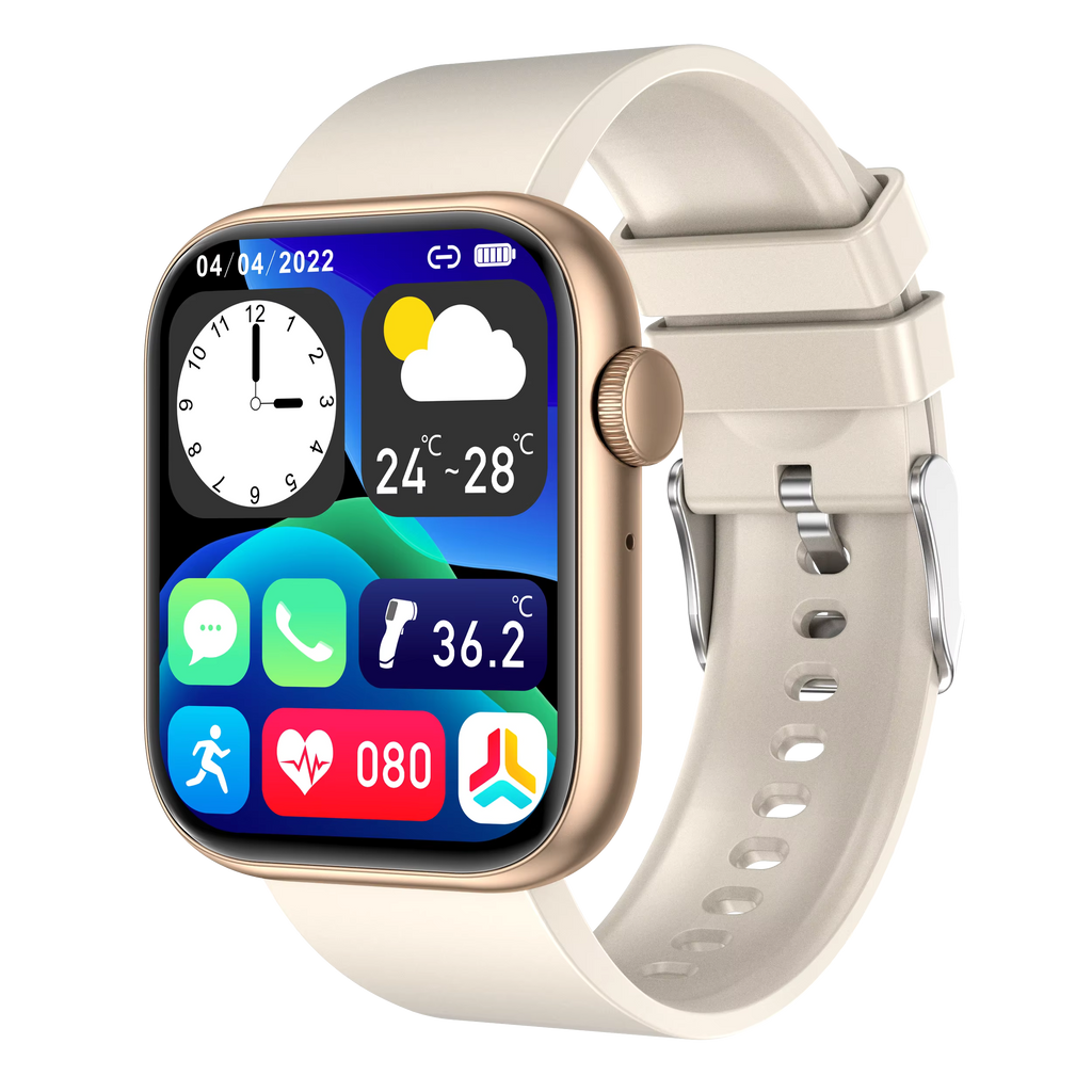 Smartwatch, IPS-Bildschirm, quadratisch, BT-Anruf, Blutdruck und Blutsauerstoff