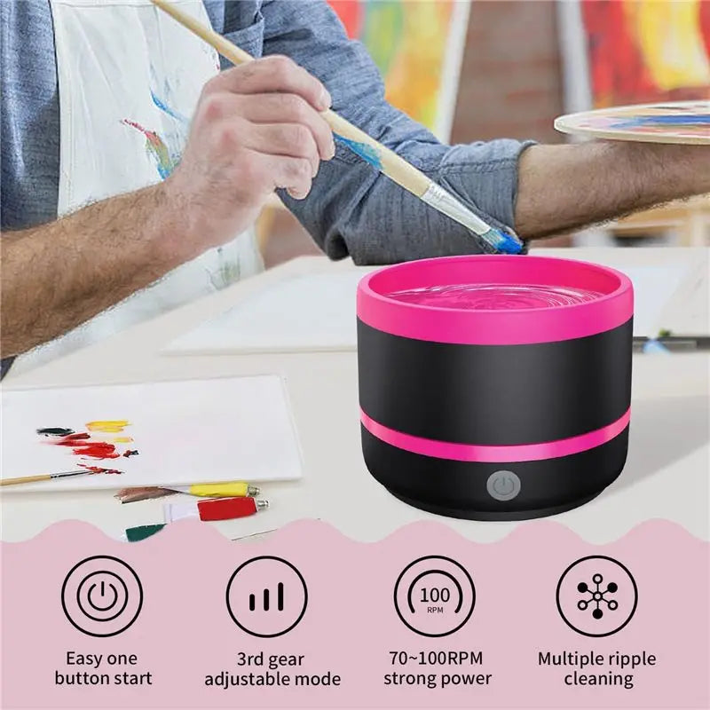AT21-Paint Brush Cleaner, Electric Paint Brush Cleaner Rinse Cup, Brush For Painting, Artist Brush Cleaning Washer Brush A Durab