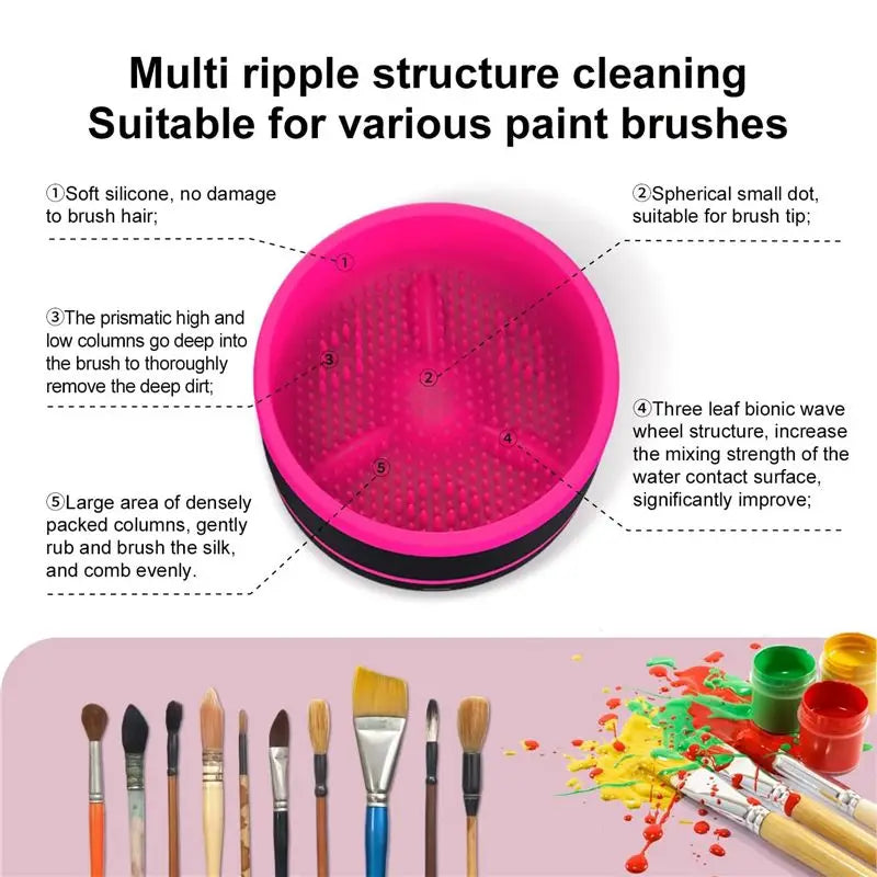 AT21-Paint Brush Cleaner, Electric Paint Brush Cleaner Rinse Cup, Brush For Painting, Artist Brush Cleaning Washer Brush A Durab
