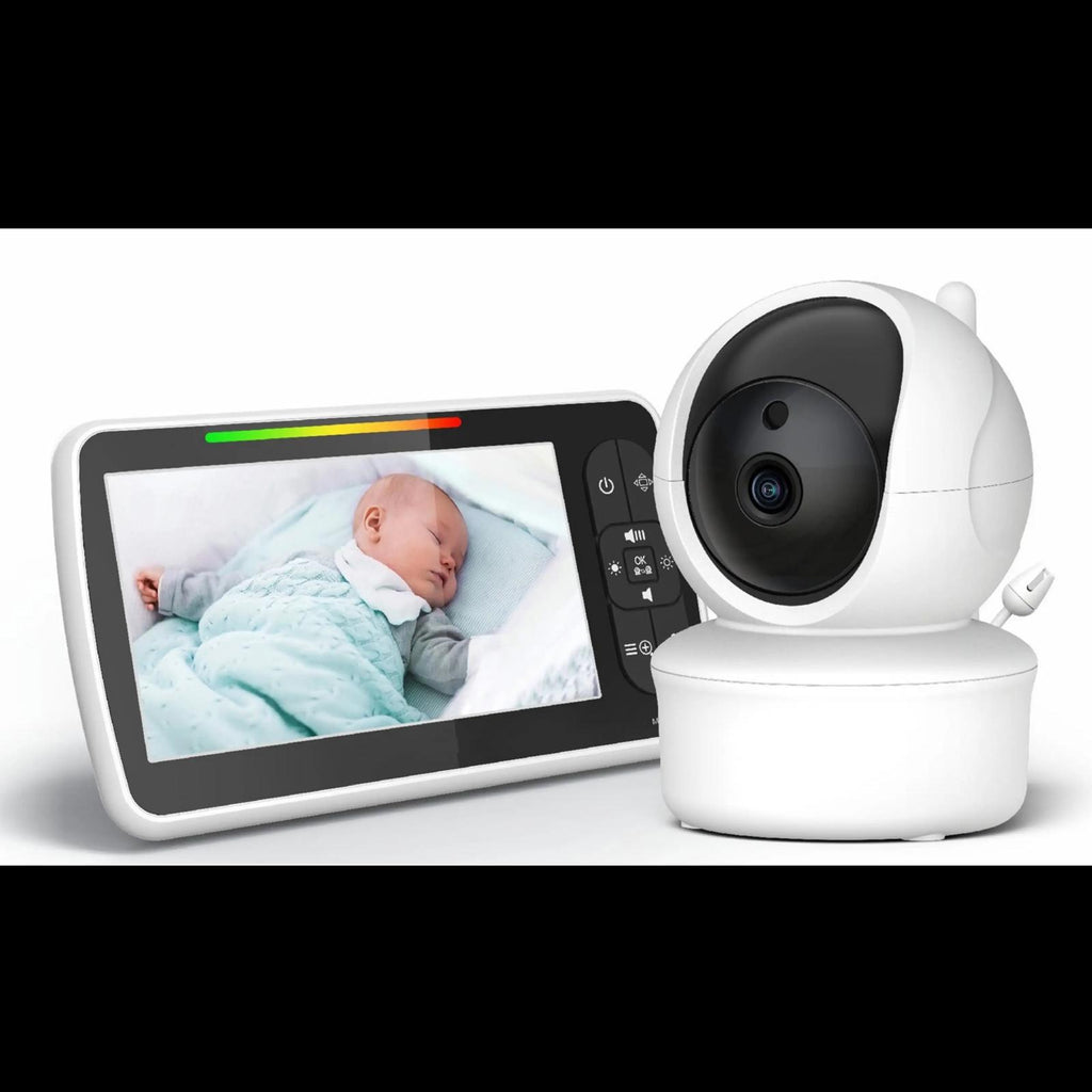 SM650 5.0" LCD Video Babyfon mit Kamera – Sichere 300m Reichweite, Nachtsicht, Gegensprechfunktion, Temperaturüberwachung & Schwenk- & Neigefunktion