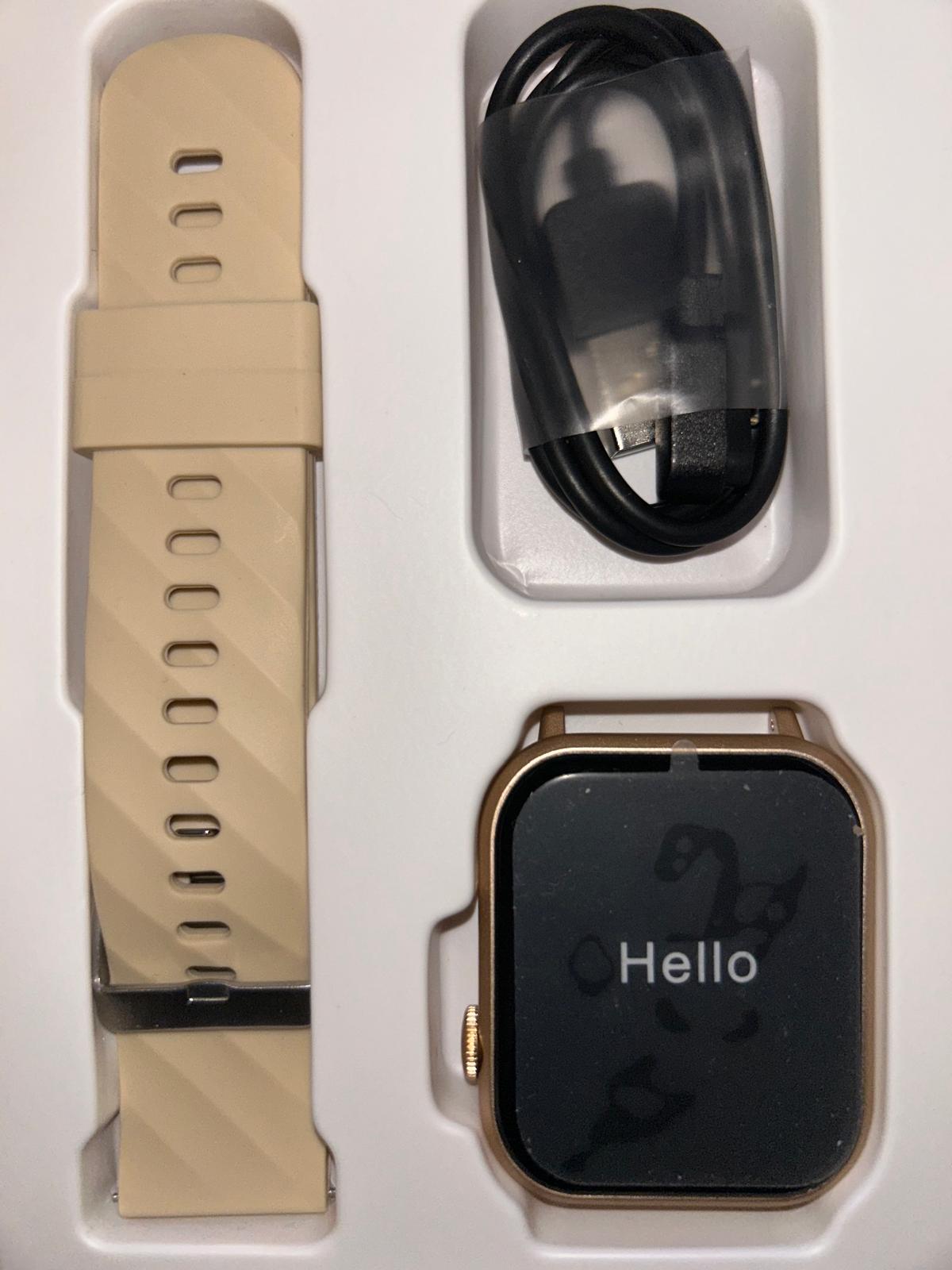 Smartwatch, IPS-Bildschirm, quadratisch, BT-Anruf, Blutdruck und Blutsauerstoff